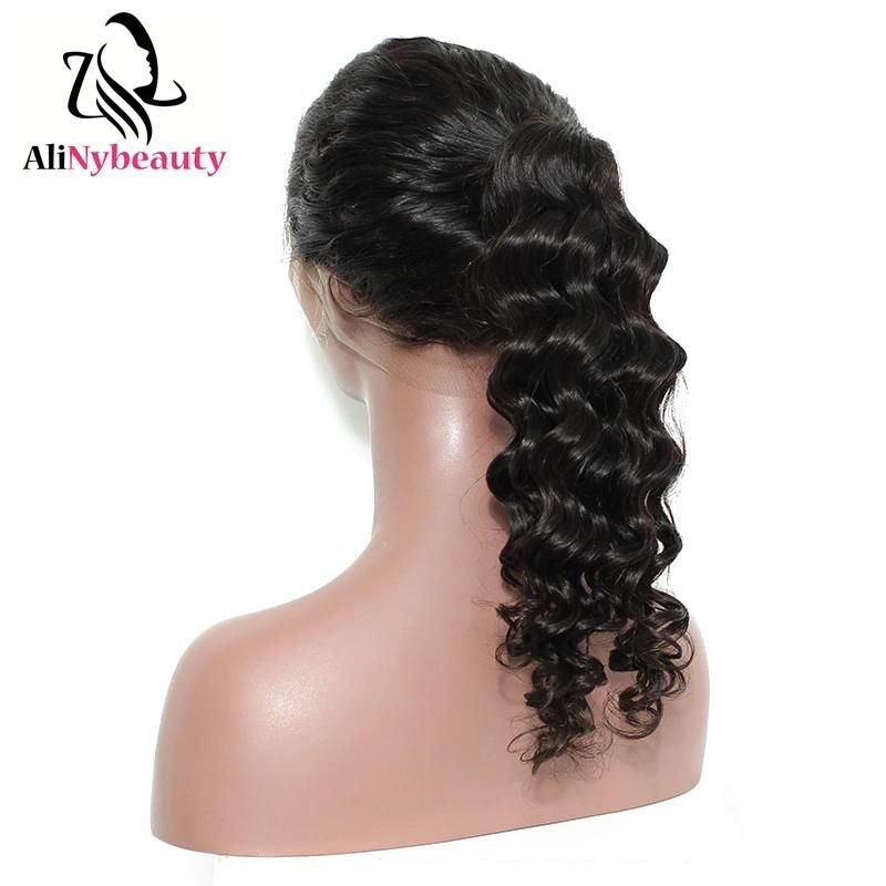 Alinybeauty Full Lace Deep Wave 100% Human Hair Wig