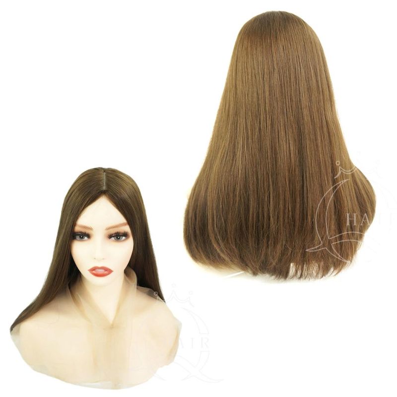 Brown Hair Wig Long Human Hair Remy Hair Wig Custom by Client Wig Factory Silk Top Jewish Wig Skin Top Wig Kosher Wigs Sheitel Perruque for Lady Women Wig