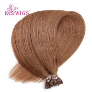 K. S Wigs I Tip Hair&#160; Color #30 Virgin Remy Human Hair Extension