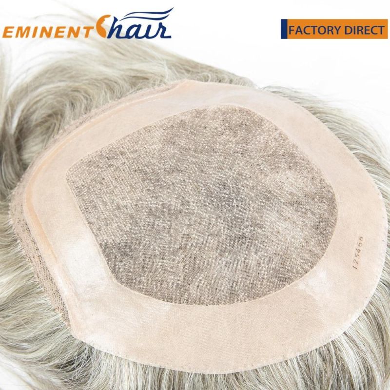 Factory Direct Natural Fine Mono Base Human Hair Toupee with Folded Lace Front Baby Hair