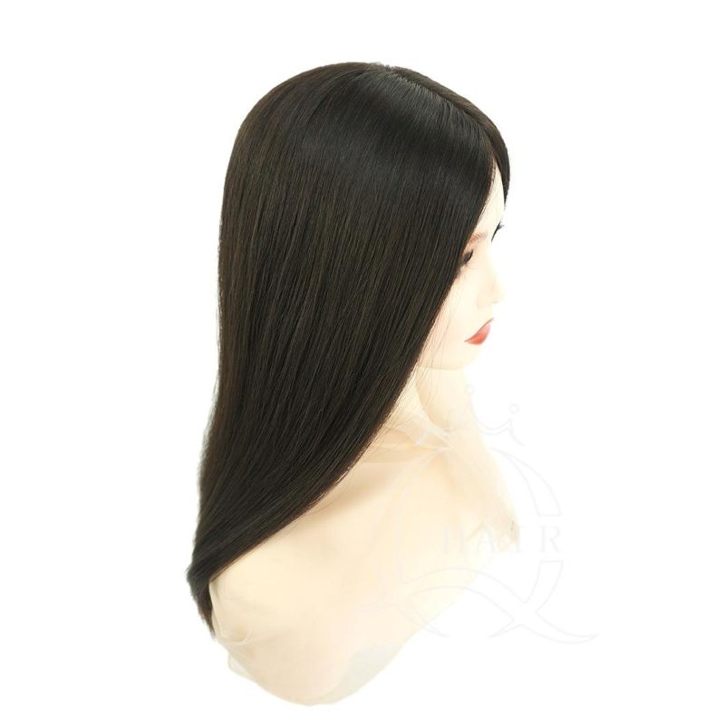 Customized Brazilian Virgin Hair Natural Black 18inch 4X4" Non-Slippery Silk Top Wigs