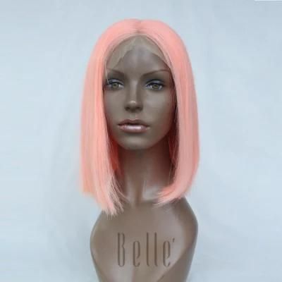 Middle Parting Virgin Human Hair Beauty Bob Lace Front Wig