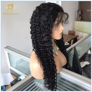 Best Sales Unprocessed Human Virgin Hair Water Wave Black Colour Full Lace Wig in Prepluck Natural Hair Line with Factory Price Fw-020