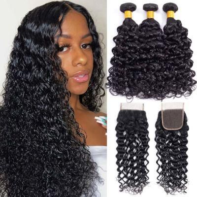 Kbeth Brazilian Water Wave Human Hair 1 Bundles of 30inch Unprocessed Virgin Mink 10A Water Wave Human Hair Bundles Natural Color Wholesale