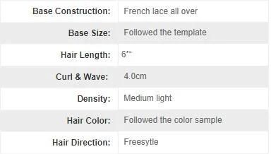 French Lace with Ribbon Around High Quality Human Hair Natural Toupee