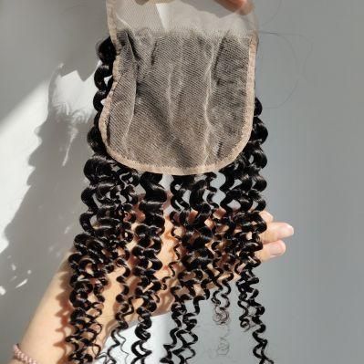 Hot Sale Kinky Curl Human Hair Korean Lace 5*5 Lace Closure