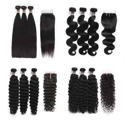 Wholesale Free Sample Nature Human Remy Virgin Hair Bundles with Lace Frontal Closure Hair Bundles with Lace Frontals