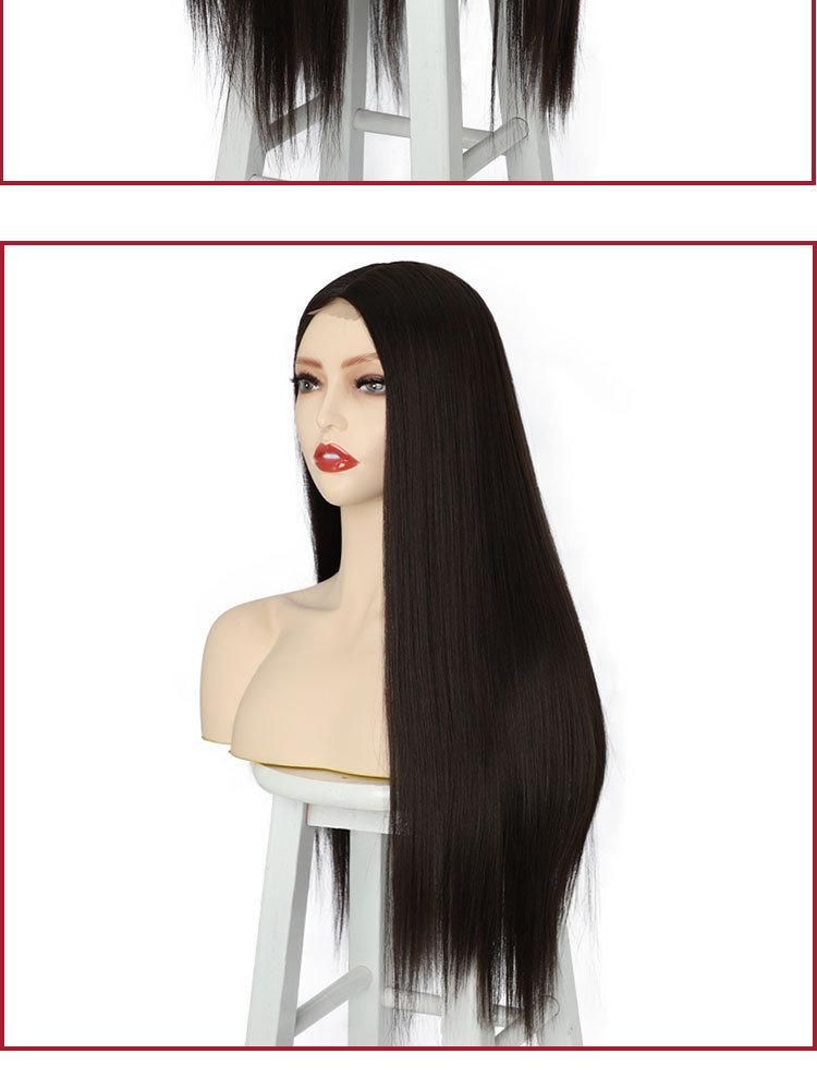 Wigs European and American Women′ S Wigs, Long Straight Hair, Lace, Chemical Fiber, Women′ S Wigs