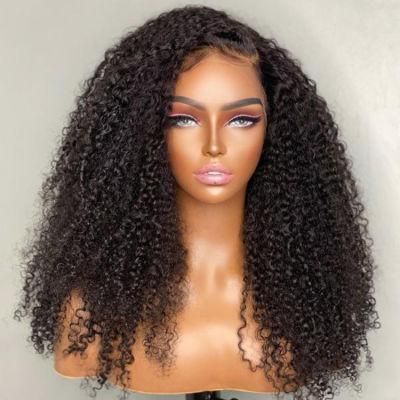 Top Quality Women Brazilian Human Hair Lace Closure Wigs Swiss Lace Frontal Wigs Pre Pluck Kinky Curly Wig