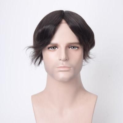 Popular Natural Hair Toupee Supplier French Lace with PU Coating at Sides and Back