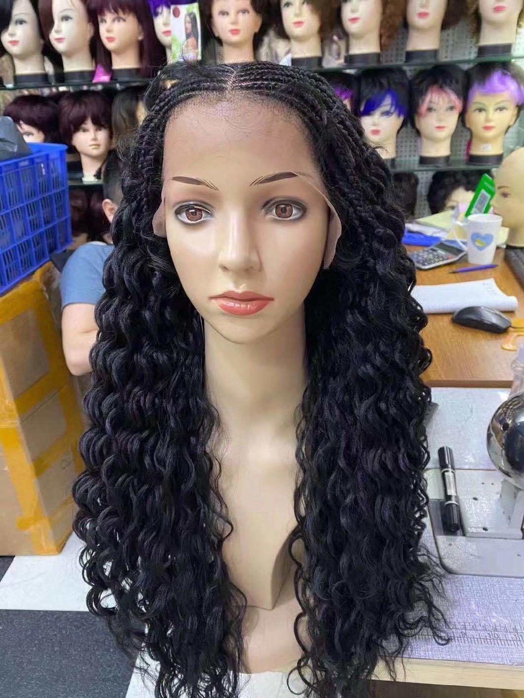 Long Synthetic Wigs Blonde Braided Glueless Braided Wig Handmade Braided Lace Front Wig