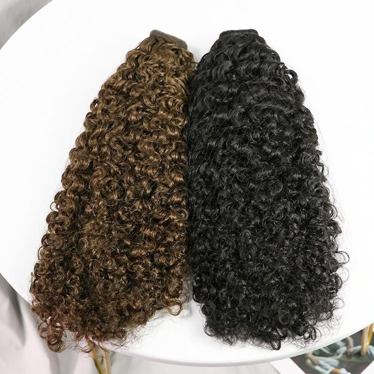 Wholesale Curly Wrap Around Ponytails Human Hair Extension