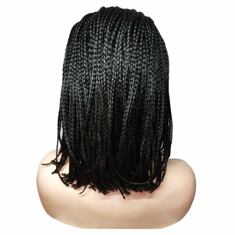 Braided Wigs13X4 Part Swiss Lace Bob Wigs, Full Hand Made Tied Cornrows Front Wigs, Heat Resistant S Micro Bra