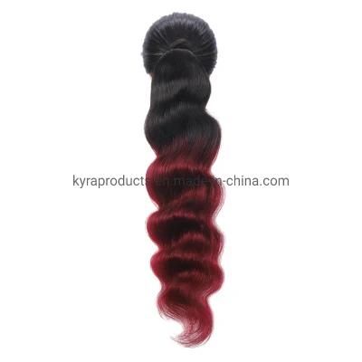 Body Wave Long Ponytail Human Hair Wrap Around Clip in Ponytail Hair Extensions Brazilian Human Hair Ponytails for Women