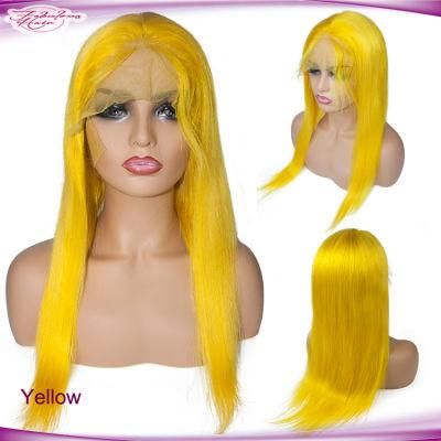 10-26 Inch Yellow Color Straight Virgin Brazilian Wig Human Hair