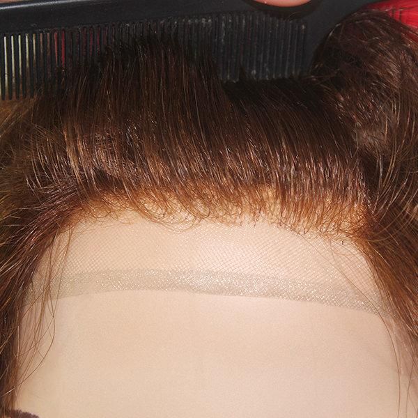 Machine Made Weft with Injected Skin Top Mono Lace Front Female Toupee