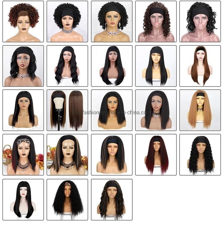 European and American Big Wave Synthetic Fiber High Temperature Resistant Wig with Headband
