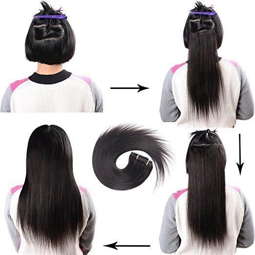 100% Human Hair Clip in Hair Extension Clip in Sets 7PCS (AV-CH110-20-1)