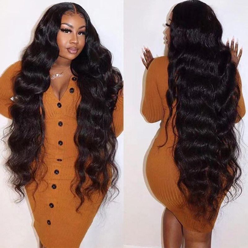 Body Wave Human Hair Wigs 150% Density Brazilian Human Hair Glueless Lace Front Wigs for Women Black Pre Plucked Unprocessed 10A Virgin Hair Wig 22 Inch