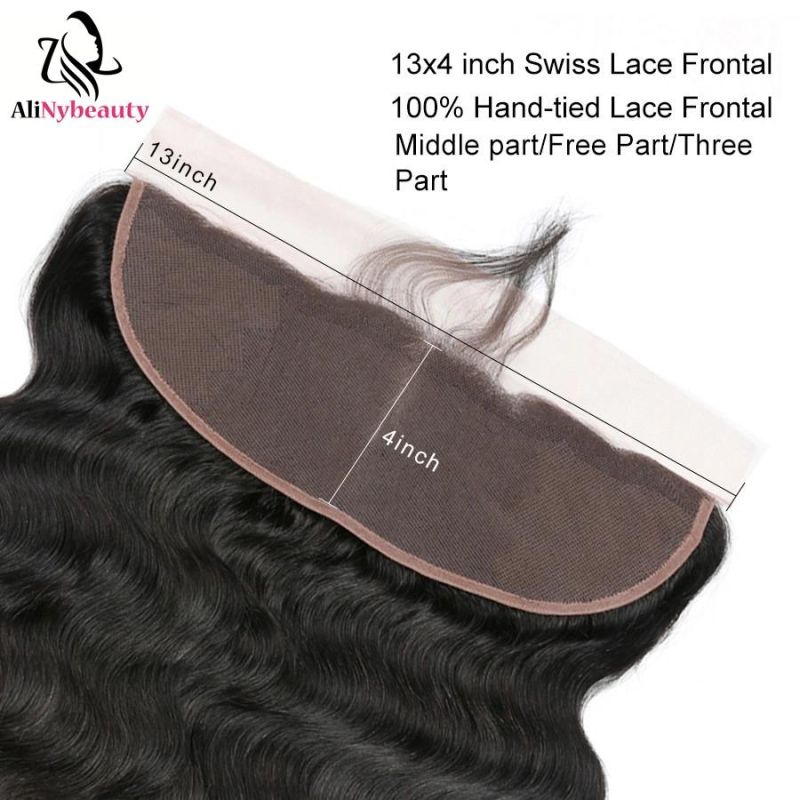 Alinybeauty Brazilian Body Wave Hair Weave Bundles with Lace Frontal Closure