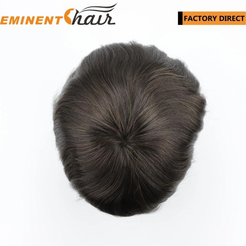 Wholesale Human Hair Lace Front Toupee in Dark Brown