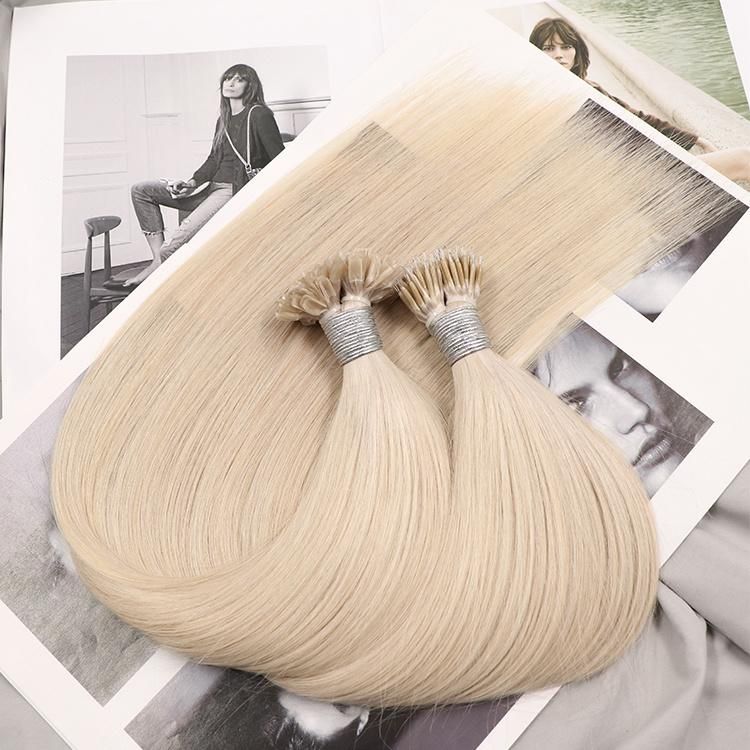 12A Double Drawn 100% Raw Virgin Straight Remy Nano Ring Hair Extension #613