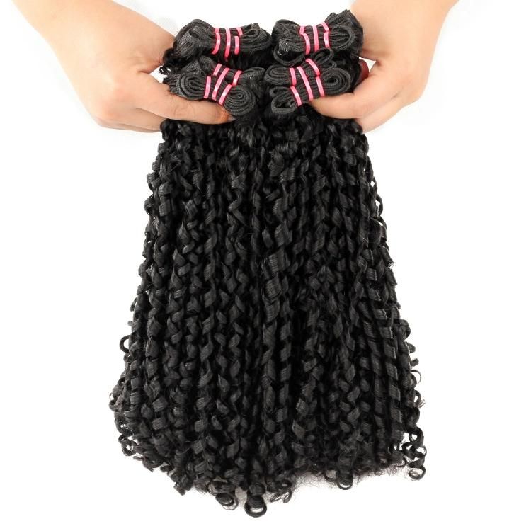 Double Drawn Human Hair Pixie Curly Bundle Human Hair Extension