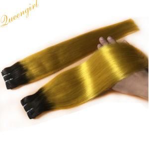 24inch Double Drawn Virgin Human Hair Wefts Silk Straight Remy Ombre Brazilian Hair Bundle