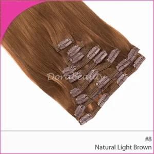2019 New Style Wholesale Price Double Drawn Brazilian Clip in Hair Extension