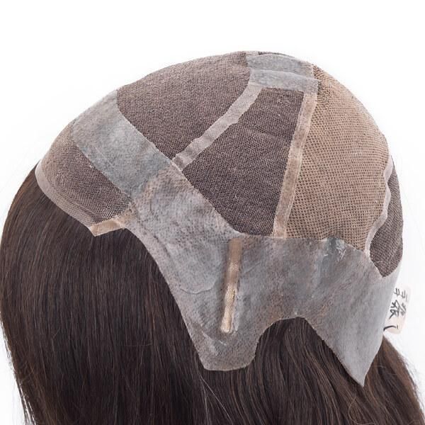 Fine Mono with Thin Skin Round and French Lace Front Female Hairpiece