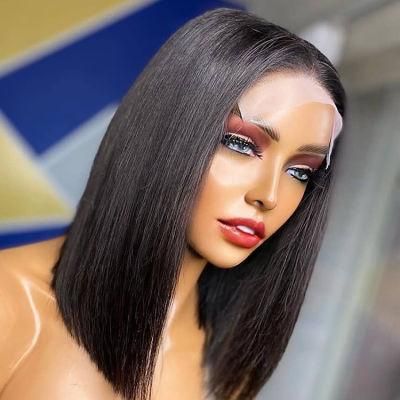 Factory Price 12A Super Double Draw 40 Inch Lace Frontal Straight Wigs Human Hair for Black Women