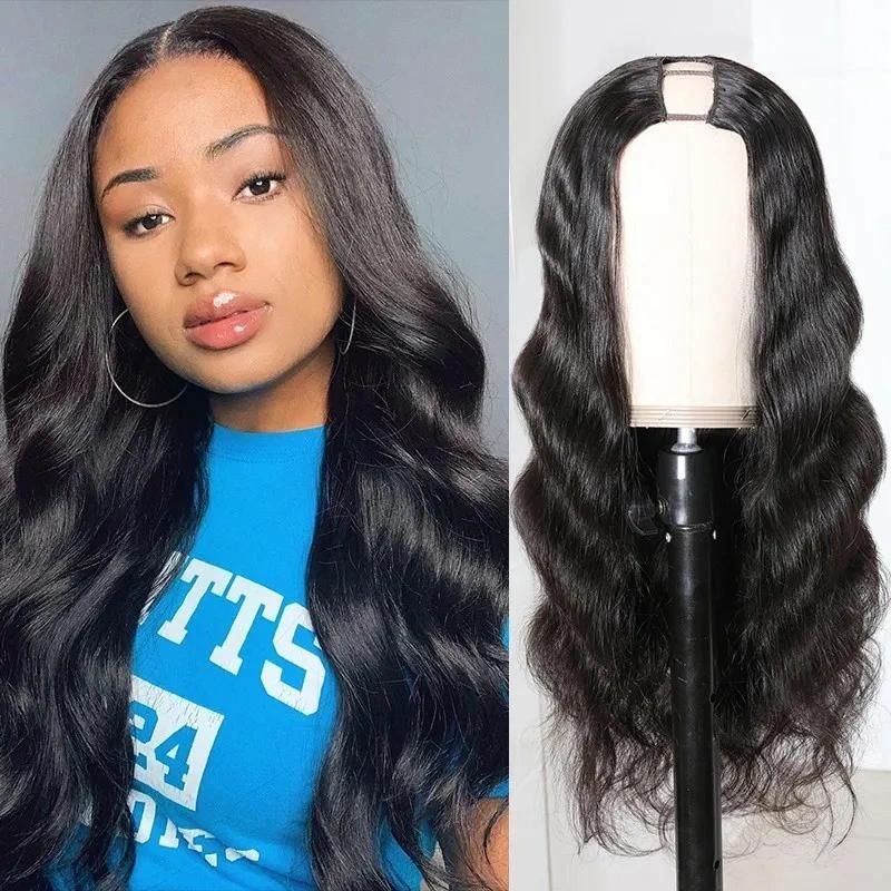 Kbeth Hair U Part Hair Wig Cap with 4 Combs to Firm The Cap 26 Inch Deep Wave Wigs with Adjustable Band to Fit Your Size