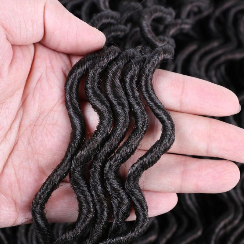 18 Inch 24 Strands Gypsy Deep Curly Faux Locs Synthetic Ombre Dreadlock Crochet Braid Hair Extensions