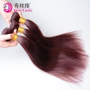9A Grade Indian Virgin Hair Silk Straight Hair Extension 99j# Wine Red Human Hair Weave 3 Bundle Straight Weft Hair