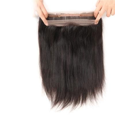 Shine Silk Hair Products 360 Lace Frontal Closure Brazilian Straight Hair 10&quot;-20&quot; 1 Piece Free Part Human Hair Closure Swiss Lace Remy Hair Weft