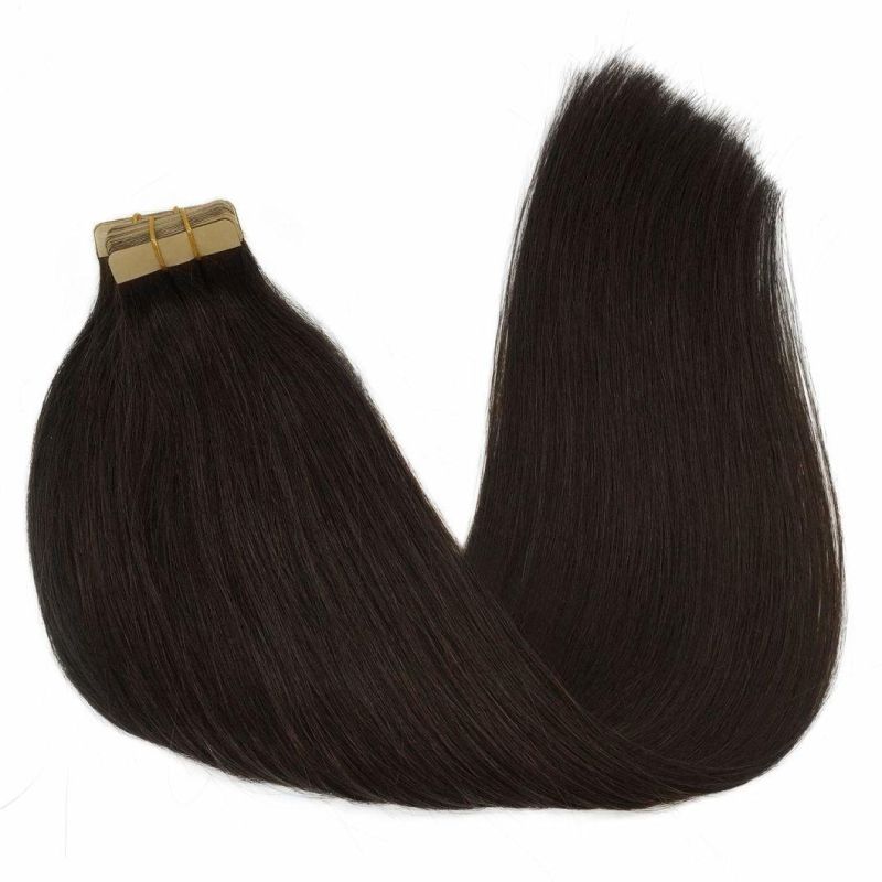 22inch Human Hair Extensions Tape in Dark Brown Remy Hair Extensions Silky Straight Tape in Natural Hair Extensions 50g 20PCS