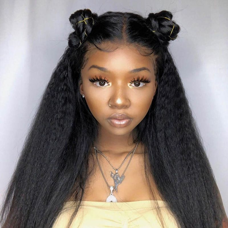 Kinky Curly Yaki 13X4 Lace Front Human Hair Wigs for Black Women 20-30 Inch Human Hair Wigs Brazilian Frontal Wig