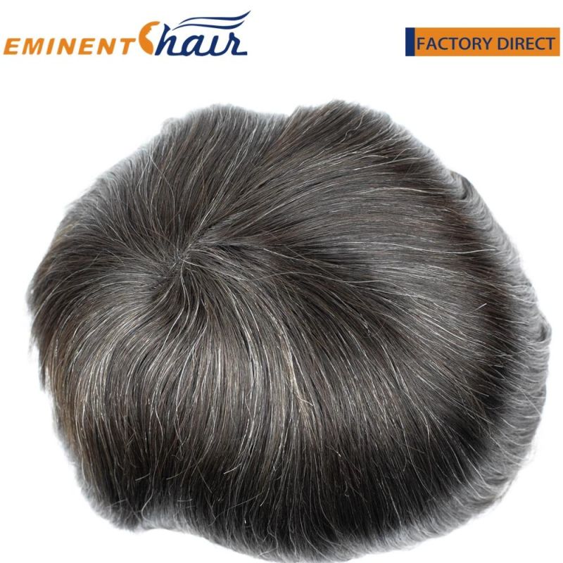 Human Hair Natural Hairline Men′s Lace Toupee