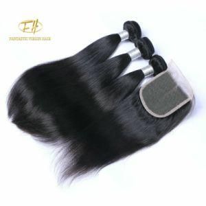 Wholesale Silky Straight Brazilian/Indian Virgin/Remy Human Hair Weave in Natural Black Color with Factory Price