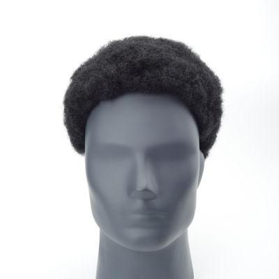 Strong Mono Base - High Quality Real Human Hair Men&prime;s Afro Wig Curly