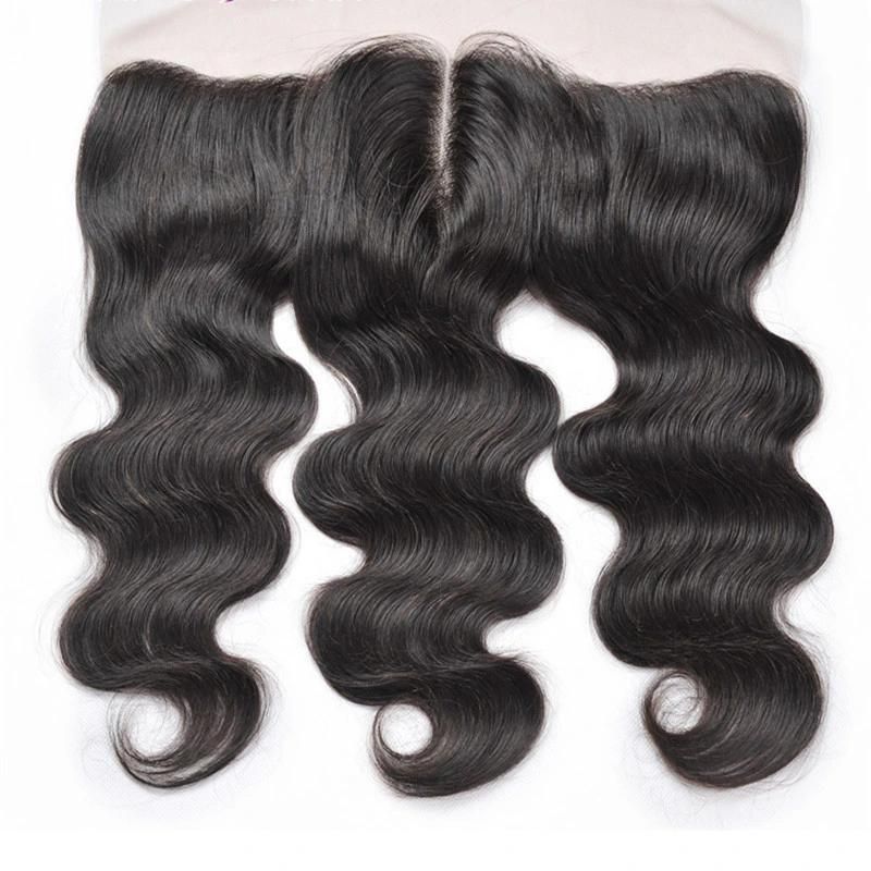 Brazilian Remy Hair Medium Brown Lace Color 13"X4" Lace Frontal Closure