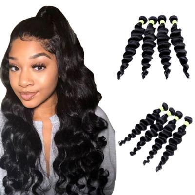 Kbeth High Quality Wholesale 3 Bundles Real Brazilian Loose Wave 100% Virgin Human Hair Bundles with Lace Frontal Closure