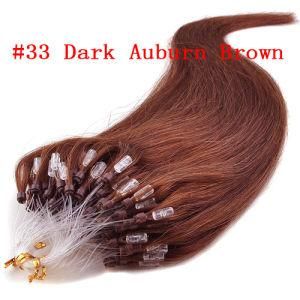 Micro Loop Rings Beads Tipped Hair Extensions 100% Brazilian Virgin Remy Human Hair Straight 12 14 16 18 20 22 24 26 28 30inch