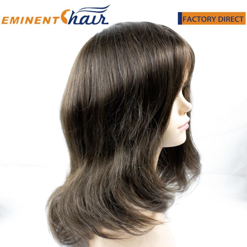 Natural Effect Factory Direct Custom Fine Mono with PU Edge and Lace Front Wig