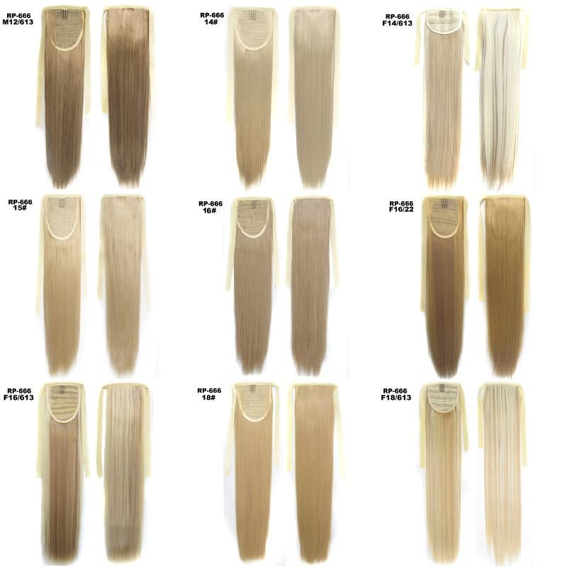 Ribbon Synthetic Silky Straight Tie up Ponytail Clip in Hair Extension