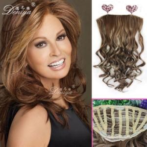 High Quality Fashion Synthetic Half Wig 3/4 Wig Style Clip in Extension