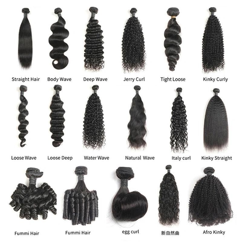Natural Black Hair Extension, Double Drawn or Weft Hair Bundles, 22" Water Wave Hair Extension for Black Women with 5*5 Closure