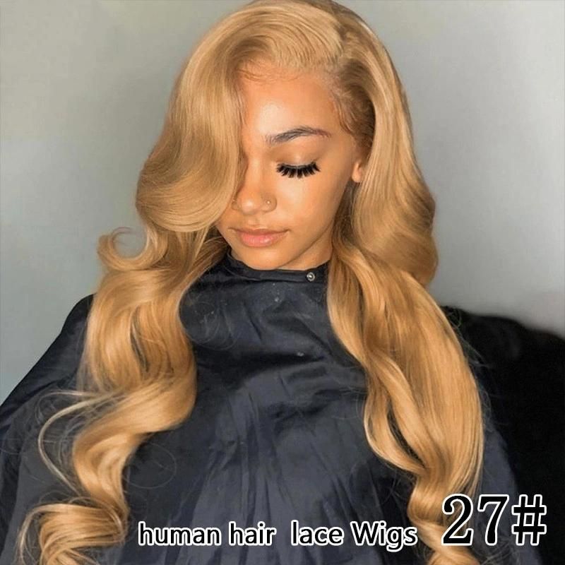 Light Brown Human Hair Extension Straight Double Drawn #27 Straight Human Hair Bundles for Black Women with 4*4 Closure