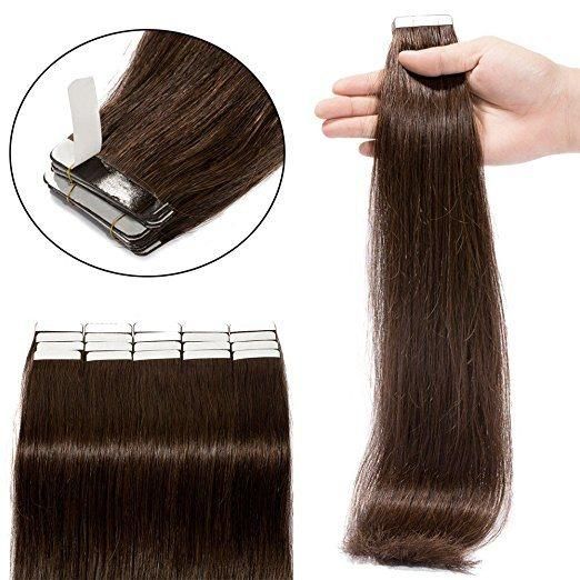 100% Virgin Hair Tape in Human Hair Extensions (AV-TP20-2)
