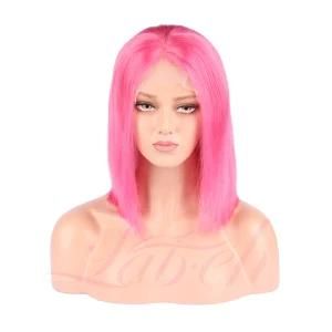 Lovely Pink Pre Plucked Hairline Lace Front Wig